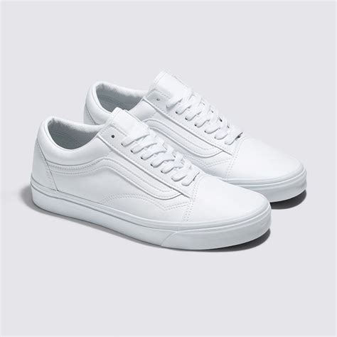 old skool true white vans.